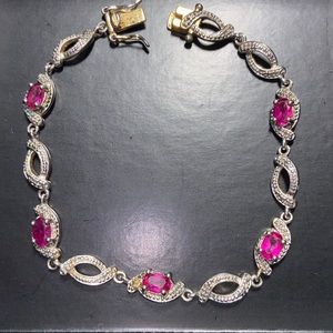 Garnet & diamond accent bracelet